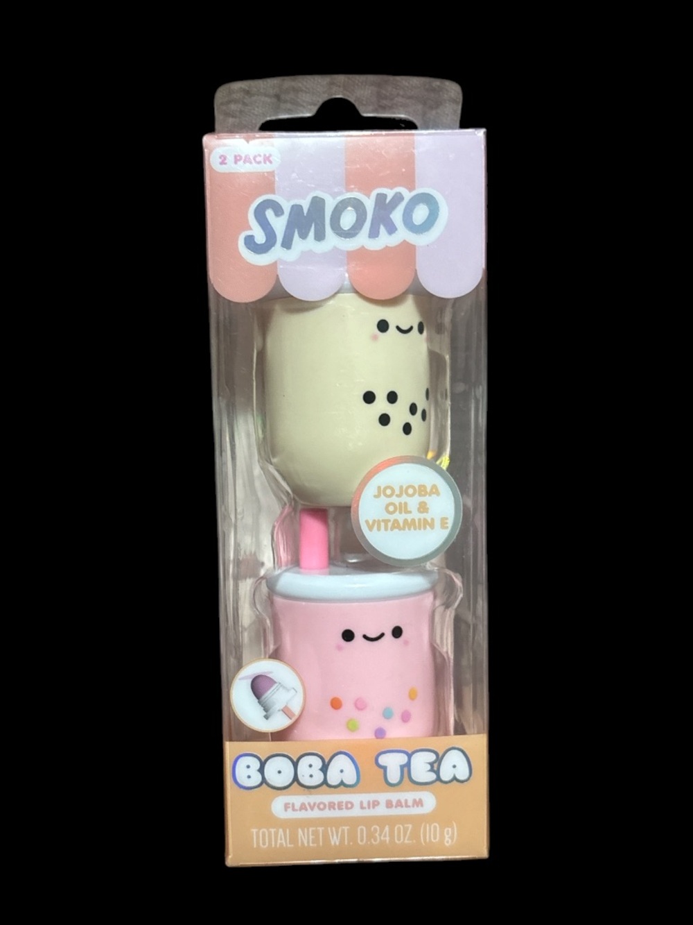 Smoko Boba Tea Pink & Cream Lip Balm Duo